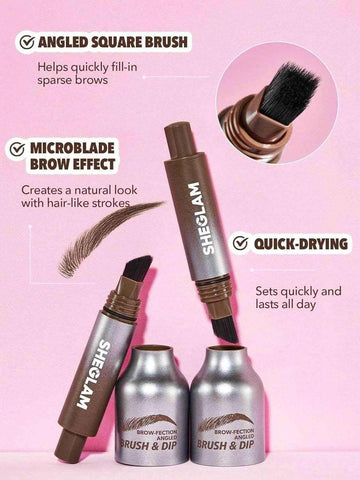 SHEGLAM SHE GLAM Brow-Fection Angled Brush & Dip- Espresso Hair-Like Strokes Liquid Eyebrow Gel Pen Easy To Color Long Lasting Quick Drying Natural Shaping Outlining Filling Eyebrow Makeup,1.2 ml - - Pinky Cosmetics -- United Arab Emirates -- Pinky Cosmetics