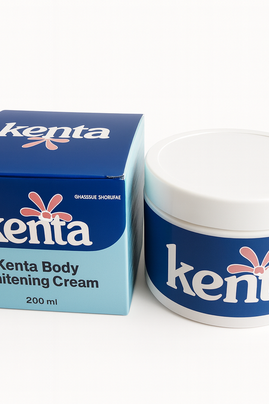 Kenta Body Whitening Cream packaging including jar and box on a white background