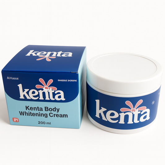 Kenta Body Whitening Cream packaging including jar and box on a white background