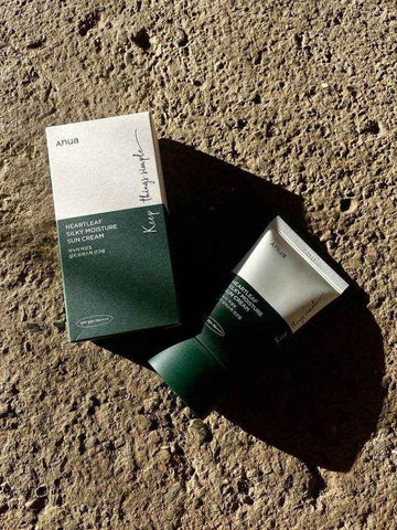 Anua Heartleaf Silky Moisture Sun Cream SPF50+ - SPF Moisturizing Sunscreen - Anua -- United Arab Emirates -- Pinky Cosmetics