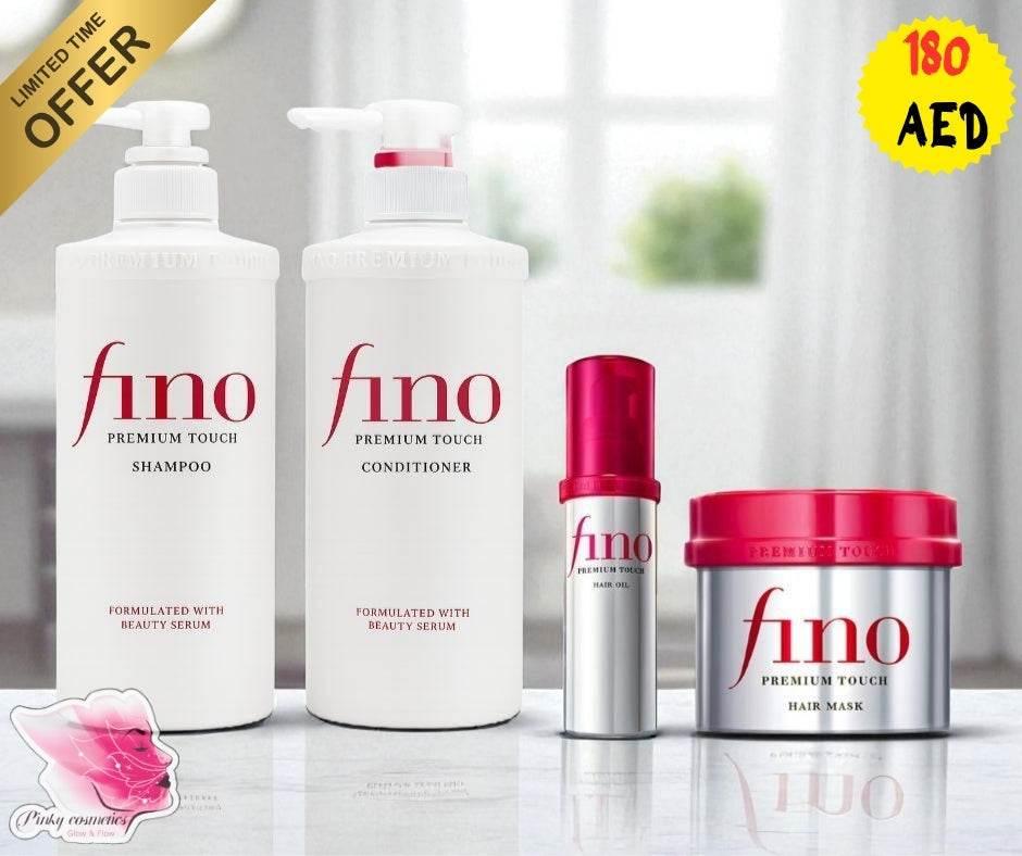 Fino Premium Touch Haircare Set – Shampoo, Conditioner, Oil & Mask - Haircare & Treatment Set - Fino (Shiseido) -- United Arab Emirates -- Pinky Cosmetics