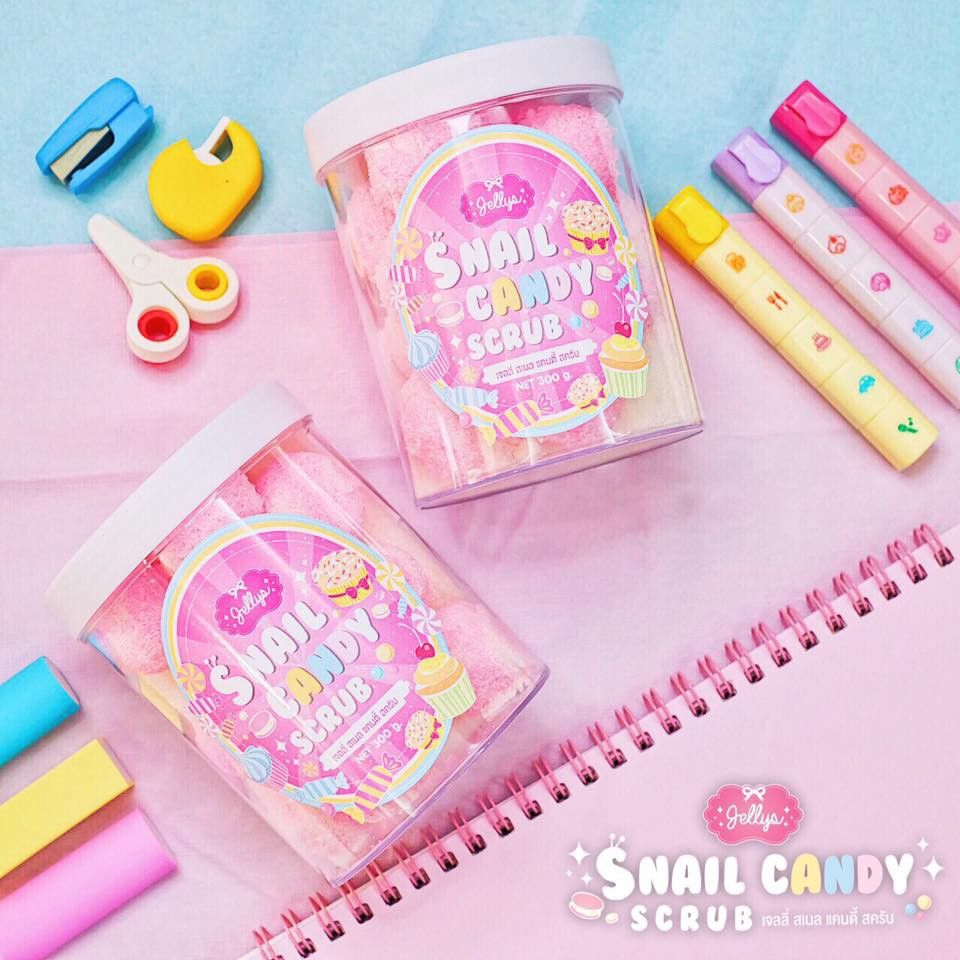 Jellys Snail Candy Body Scrub – Pink Exfoliating Balls - Pinky Cosmetics
