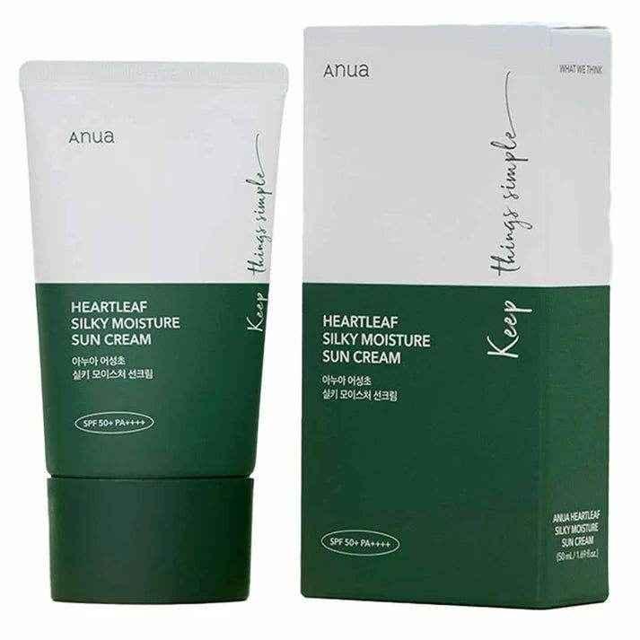 Anua Heartleaf Silky Moisture Sun Cream SPF50+ - SPF Moisturizing Sunscreen - Anua -- United Arab Emirates -- Pinky Cosmetics