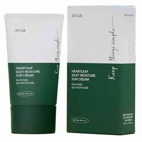 Anua Heartleaf Silky Moisture Sun Cream SPF50+ - SPF Moisturizing Sunscreen - Anua -- United Arab Emirates -- Pinky Cosmetics