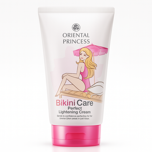 Oriental Princess Bikini Care cream tube on a white background