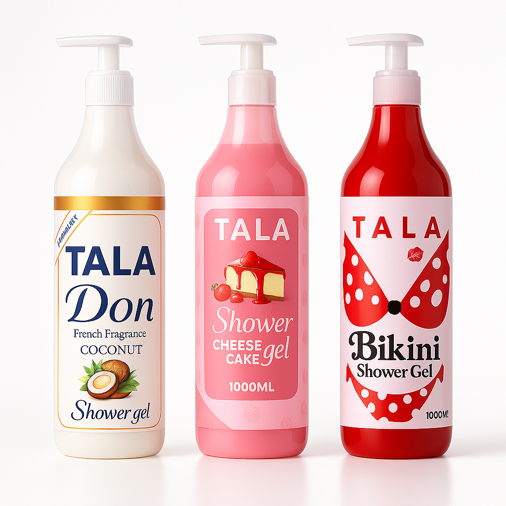 TALA Shower Gel 5-Scent Collection (1000ml)
