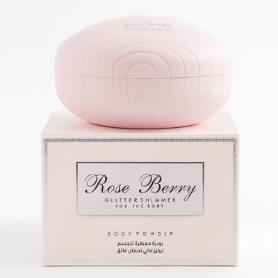 Rose Berry Glitter Shimmer Body Powder - Luminous Shine Rose Berry Body Powder  Pinky Cosmetics