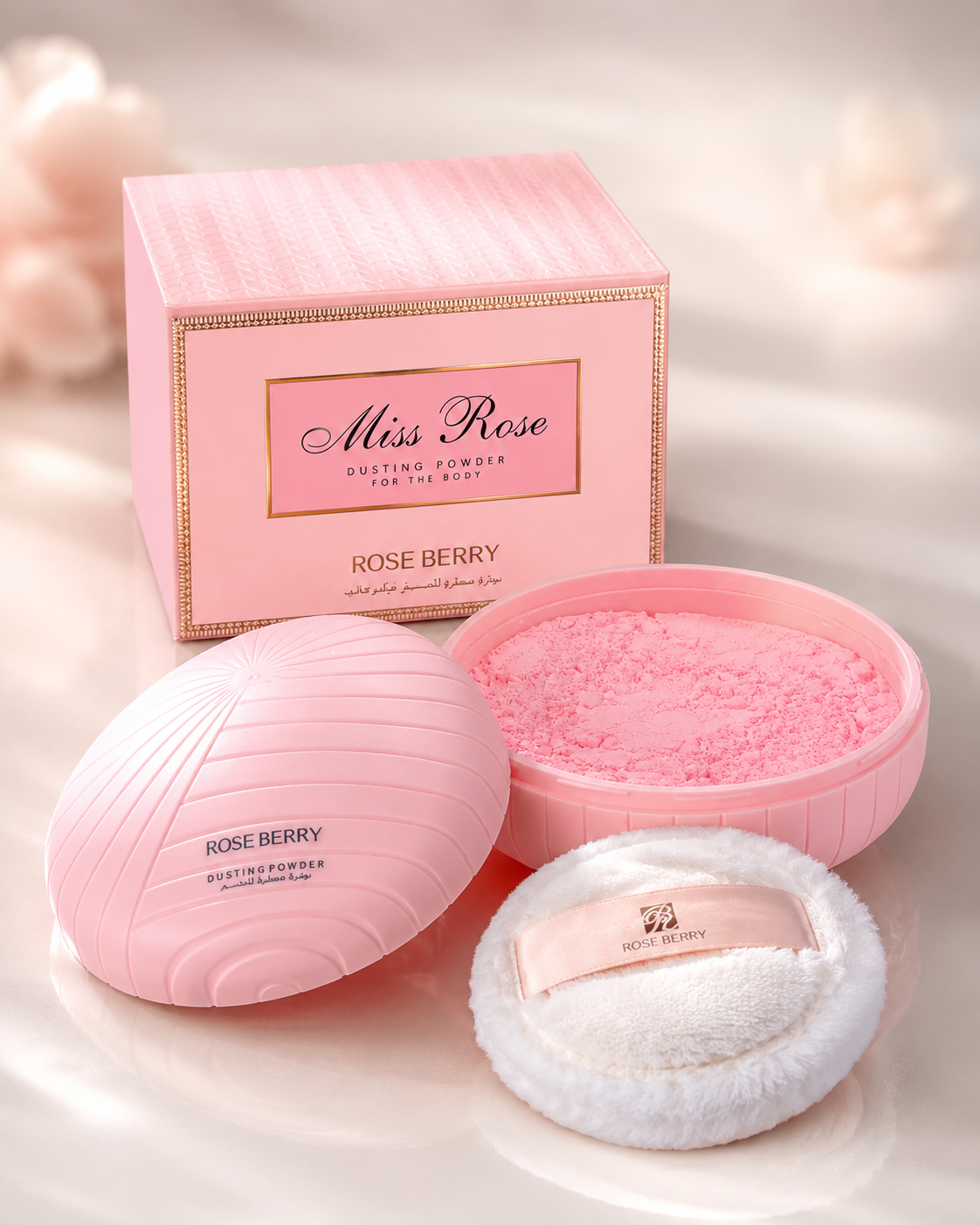 Rose Berry Miss Rose Body Powder - Miss Dior Scent Rose Berry Body Powder  Pinky Cosmetics