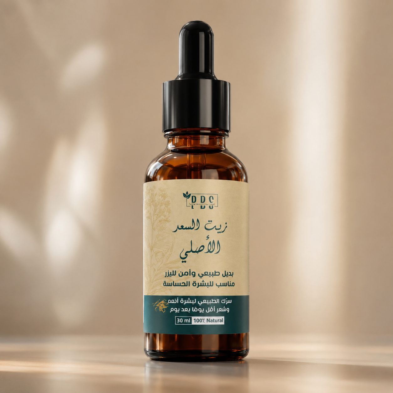 DDS Original Saad Oil 30ml – clean minimal lifestyle shot on wooden surface
