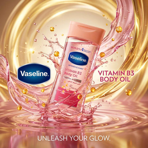 Vaseline Vitamin B3 Body Oil 200ml - Healthy Even Tone & Glow