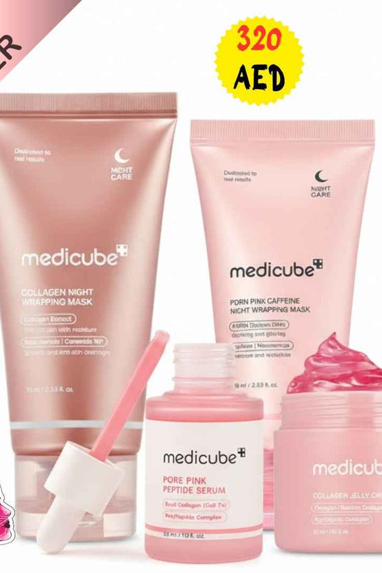 Medicube Collagen Night Care Bundle - 4-Piece Set Medicube Skincare Set  Pinky Cosmetics