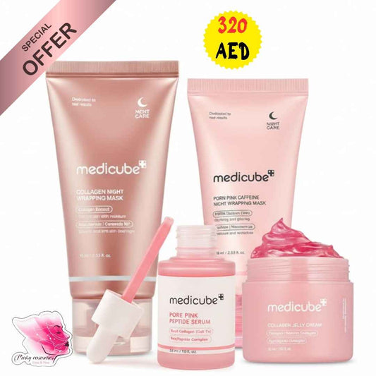 Medicube Collagen Night Care Bundle - 4-Piece Set Medicube Skincare Set  Pinky Cosmetics