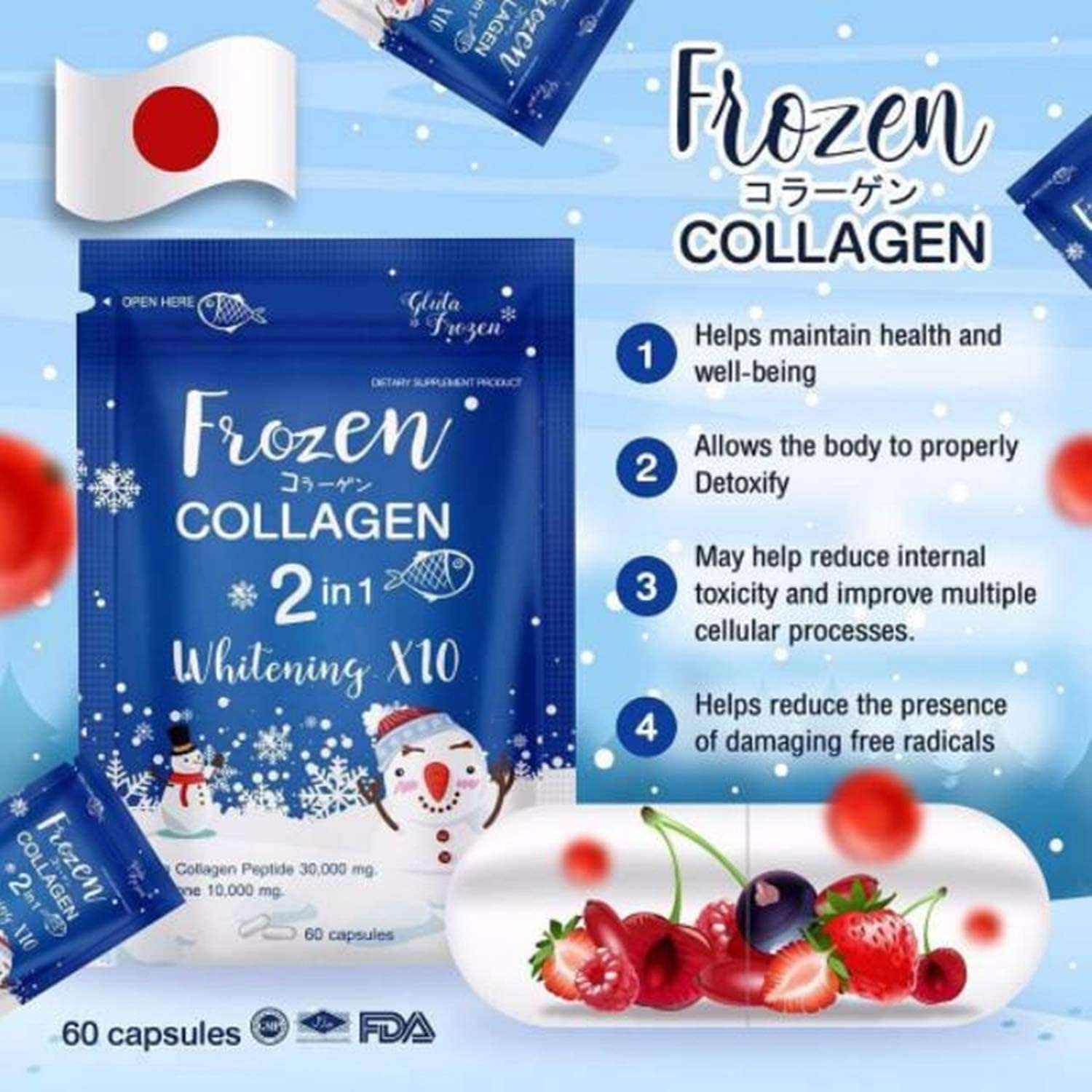 Frozen Collagen Glutathione x10 Younger for Whitening Lightening Skin - Pinky Cosmetics