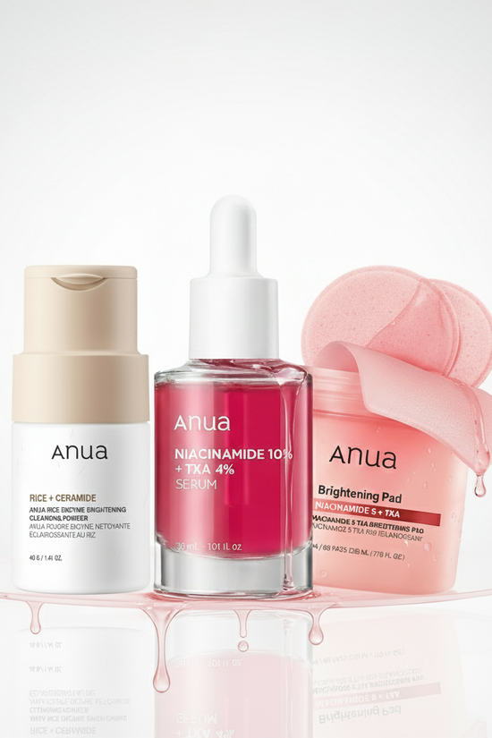 Anua Brightening Set - Niacinamide & Rice Formula Anua Skincare Set  Pinky Cosmetics