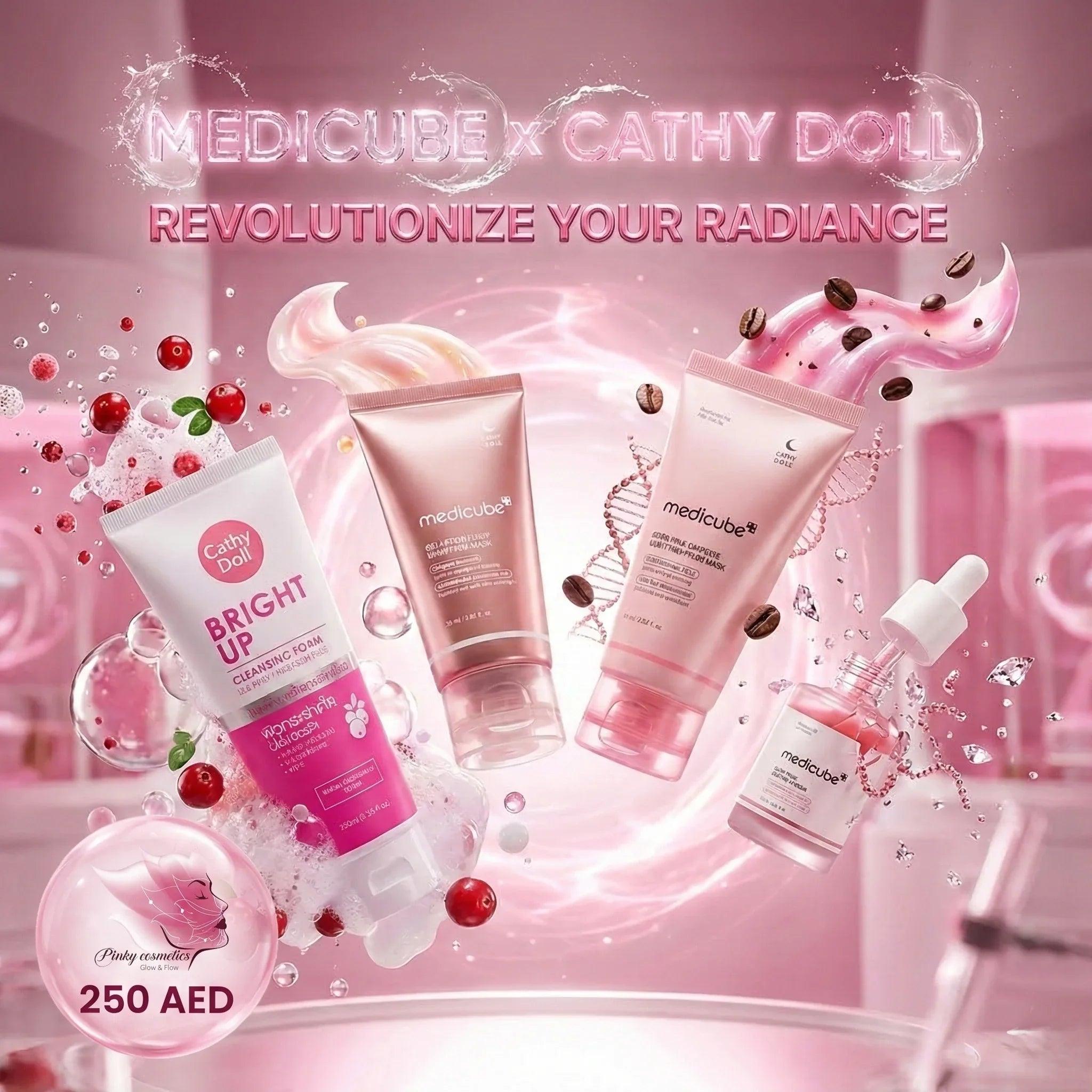 Buy medicube skincare bundle- Medicube Night Care & Cathy Doll Bright Up Set | مجموعة العناية بالبشرة الكورية - offer set - Medicube & Cathy Doll -- United Arab Emirates -- Pinky Cosmetics