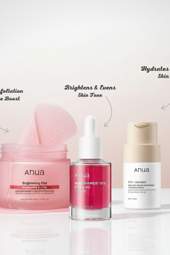 Anua Brightening Set - Niacinamide & Rice Formula Anua Skincare Set  Pinky Cosmetics