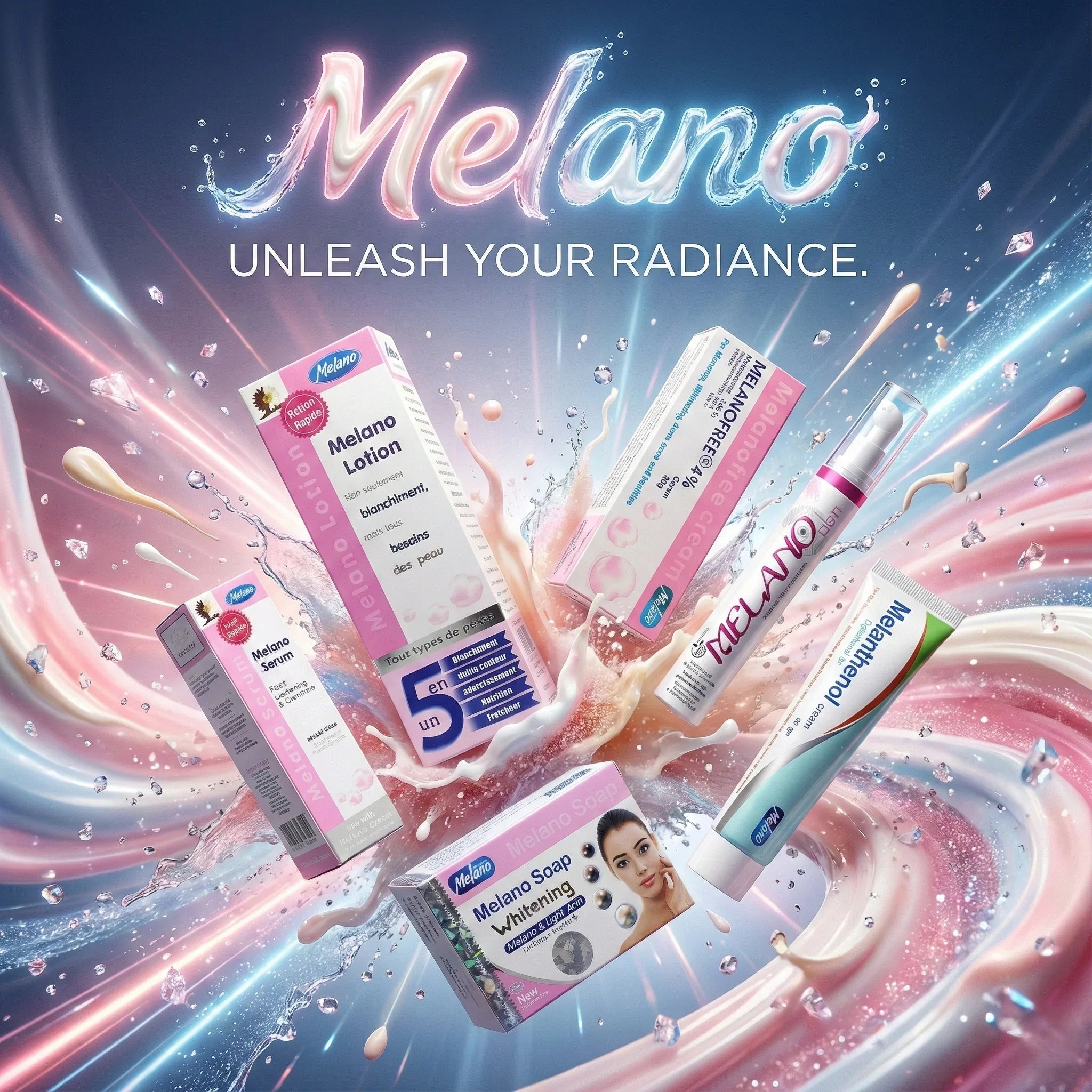 Melano Whitening Skincare Set – Brighten & Even Tone - offer set - Melano -- United Arab Emirates -- Pinky Cosmetics