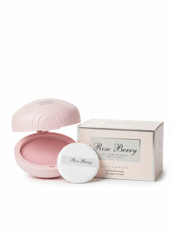 Rose Berry Glitter Shimmer Body Powder - Luminous Shine - Body Powder - Rose Berry -- United Arab Emirates -- Pinky Cosmetics