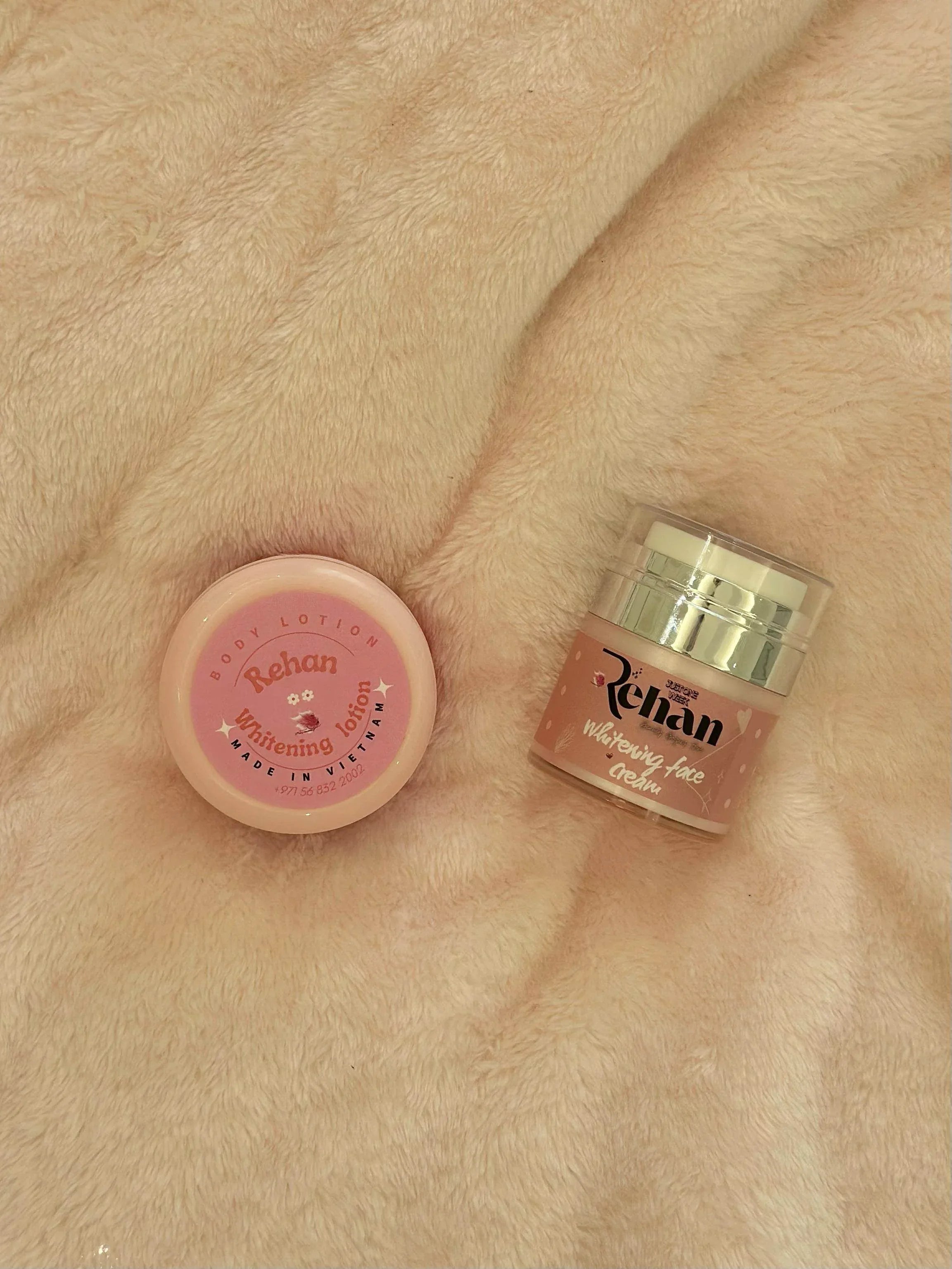 Rehan Whitening Set – Face Cream + Body Lotion - Skin Care Set - Pinky Cosmetics -- United Arab Emirates -- Pinky Cosmetics