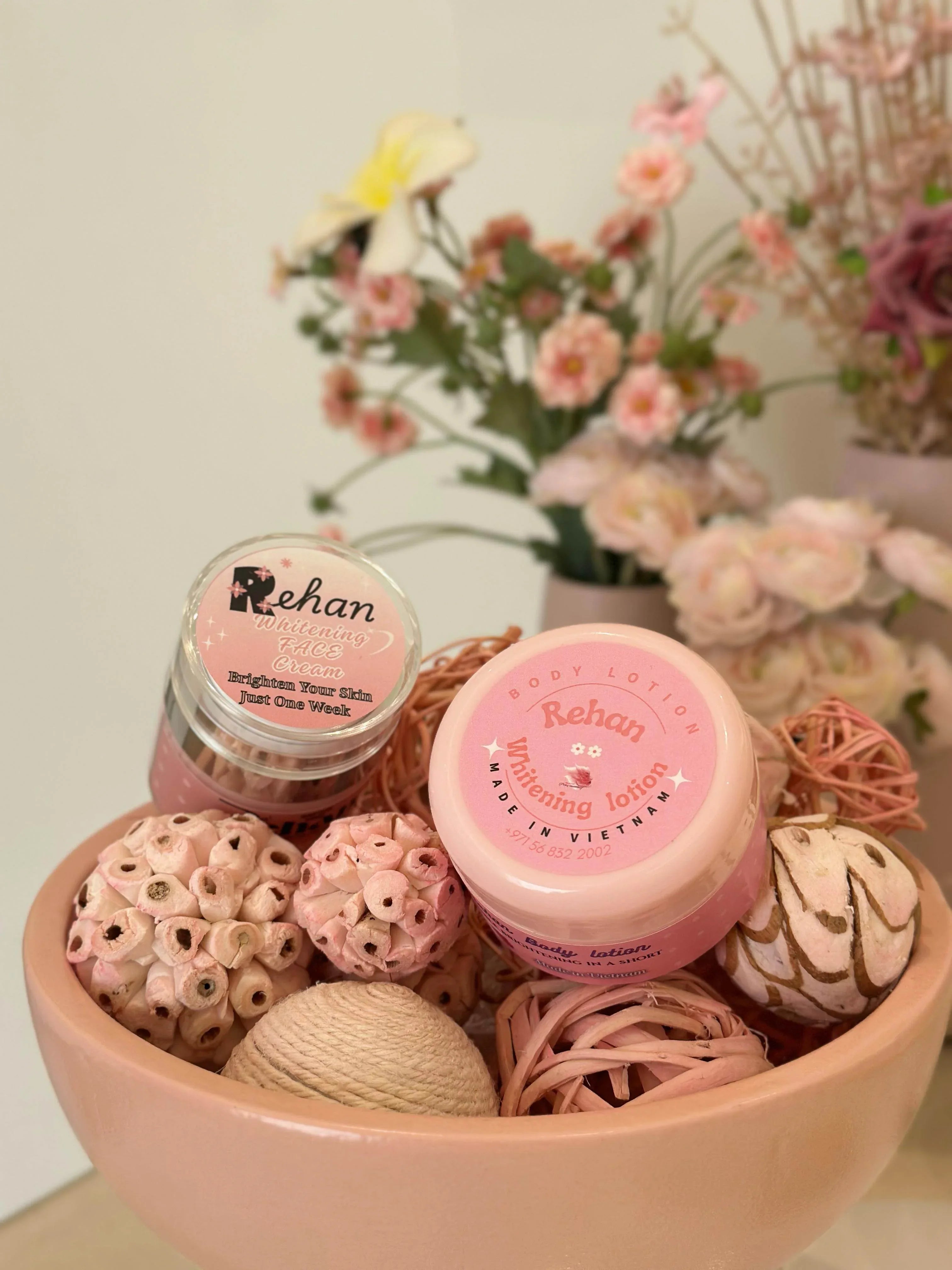 Rehan Whitening Set – Face Cream + Body Lotion - Skin Care Set - Pinky Cosmetics -- United Arab Emirates -- Pinky Cosmetics