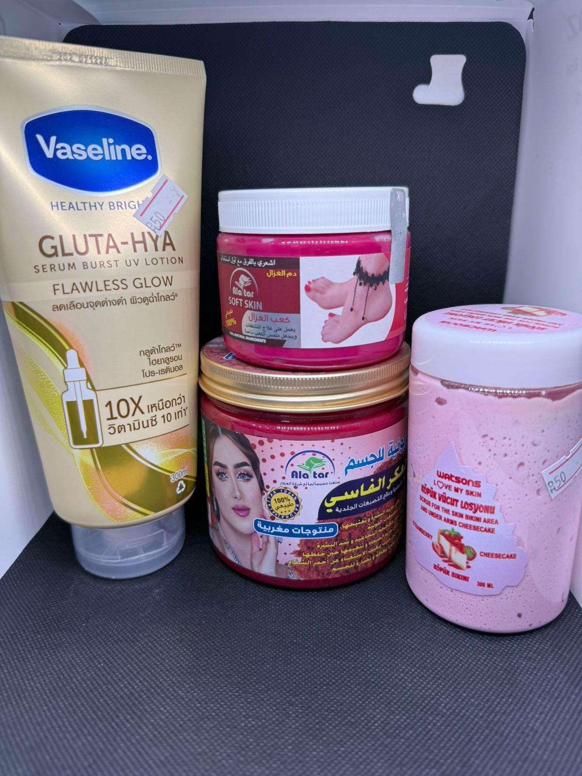 Moroccan Glow Set – Vaseline, Ala Tar & Watsons - Body Glow & Skin Lightening Set - Vaseline, Ala Tar, Watsons -- United Arab Emirates -- Pinky Cosmetics