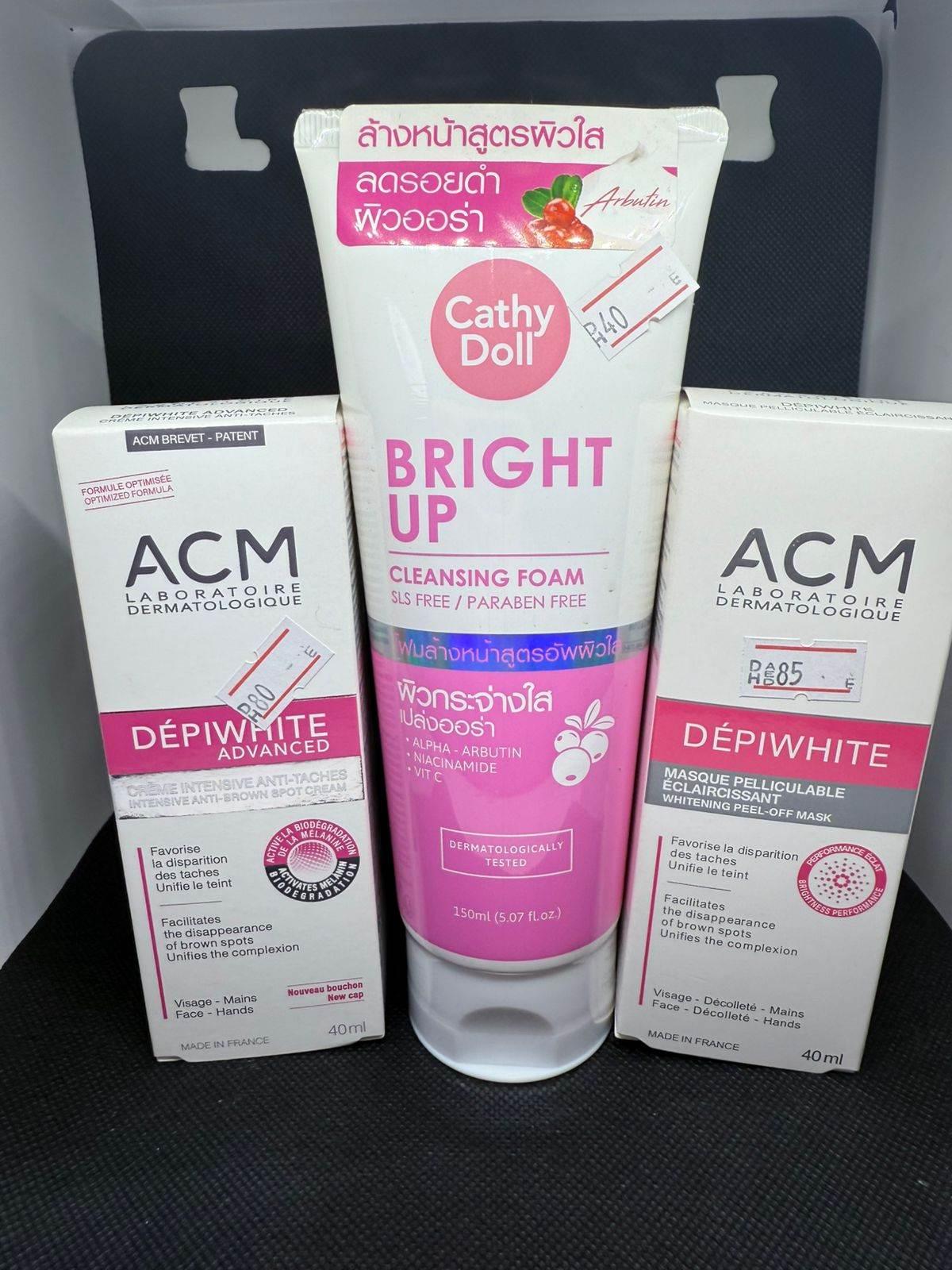 Facial Brightening Set – Cathy Doll & ACM Dépiwhite - Facial Brightening & Spot Treatment Set - Cathy Doll + ACM Laboratoire Dermatologique -- United Arab Emirates -- Pinky Cosmetics