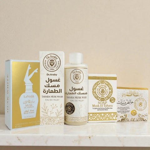 Tahara Musk Feminine Hygiene & Fragrance Set-4Ps - Feminine Hygiene & Body Fragrance Set - Dr. Araby, LaVoilá -- United Arab Emirates -- Pinky Cosmetics