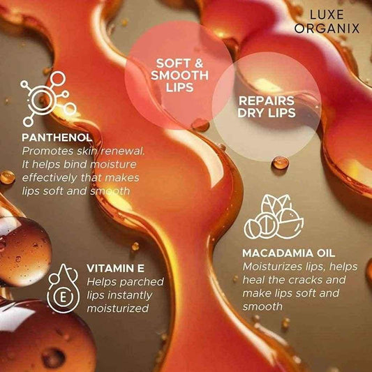 Luxe Organix Lip Serum: 24H Tinted Lip Essence - Honey Glaze - - Pinky Cosmetics -- United Arab Emirates -- Pinky Cosmetics