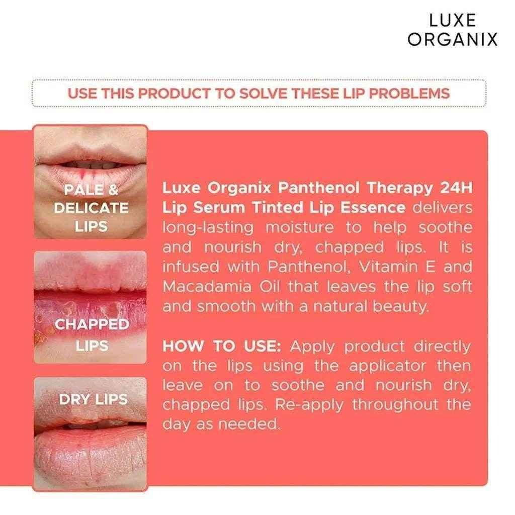 Luxe Organix Lip Serum: 24H Tinted Lip Essence - Honey Glaze - - Pinky Cosmetics -- United Arab Emirates -- Pinky Cosmetics