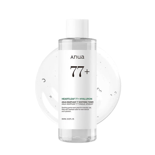 Vegan calming skin toner with Heartleaf 77% for soothing and refreshing skin, pH 5.5 formula in a 250ml bottle