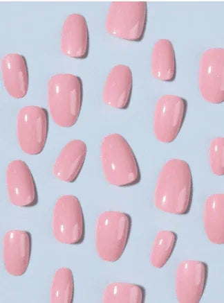 24Pcs Short Oval Nude Press On Nails Set in Macaron Candy Colors with Jelly Glue and Nail File for Daily Use and Parties - - Pinky Cosmetics -- United Arab Emirates -- Pinky Cosmetics