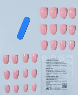 24Pcs Short Oval Nude Press On Nails Set in Macaron Candy Colors with Jelly Glue and Nail File for Daily Use and Parties - - Pinky Cosmetics -- United Arab Emirates -- Pinky Cosmetics