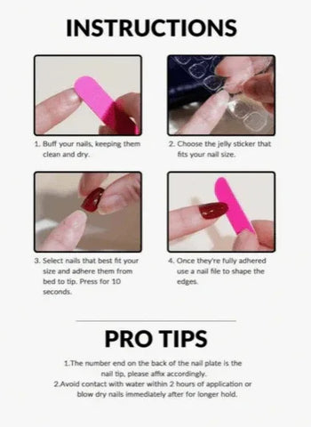 24pcs Gradient Beige Fake Nails with Gold Edge and Glitter Dust + 24pcs Jelly Glue + Nail File Press On Nails - - Pinky Cosmetics -- United Arab Emirates -- Pinky Cosmetics