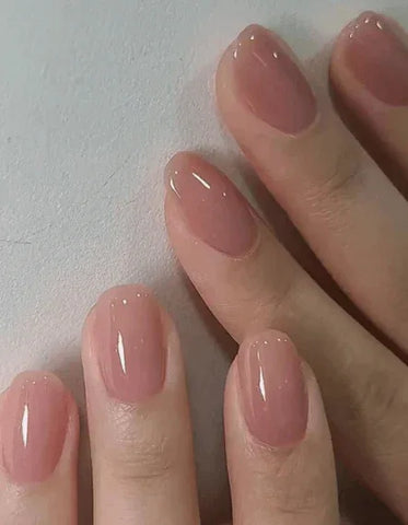 24pcs Candy-Colored Press-On Nails - Minimalist Solid Glossy Acrylic Set for Women with Jelly Gel and Nail File Included - - Pinky Cosmetics -- United Arab Emirates -- Pinky Cosmetics