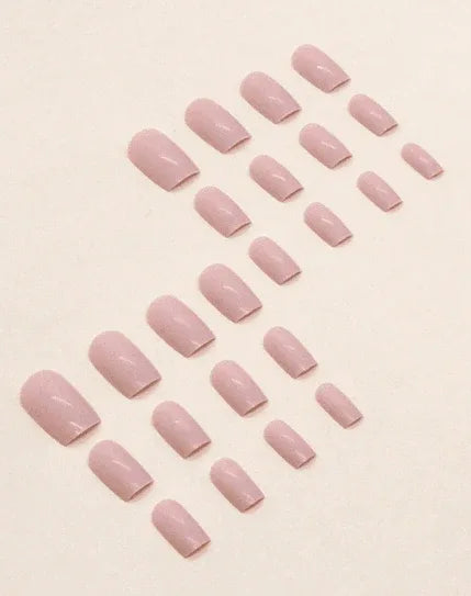 24pcs Candy-Colored Press-On Nails - Minimalist Solid Glossy Acrylic Set for Women with Jelly Gel and Nail File Included - - Pinky Cosmetics -- United Arab Emirates -- Pinky Cosmetics