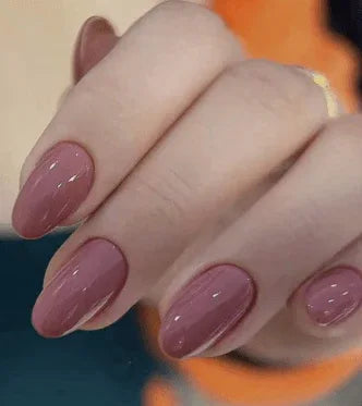 24pcs French Almond Nails - Advanced Autumn Pink Press On Nails for Women, Includes Jelly Glue and Nail File for Daily and Festival Use - - Pinky Cosmetics -- United Arab Emirates -- Pinky Cosmetics