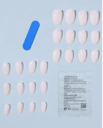 24Pcs Short Oval Nude Press On Nails Set in Macaron Candy Colors with Jelly Glue and Nail File for Daily Use and Parties - - Pinky Cosmetics -- United Arab Emirates -- Pinky Cosmetics