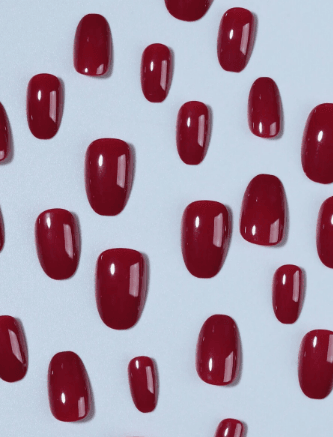 Transform Your Nails with 24Pcs Wine Red Press On Nails Set - Short Oval Macaron Candy Color Acrylic Fake Nails, Includes Jelly Glue and Nail File for Daily Use and Parties - - Pinky Cosmetics -- United Arab Emirates -- Pinky Cosmetics