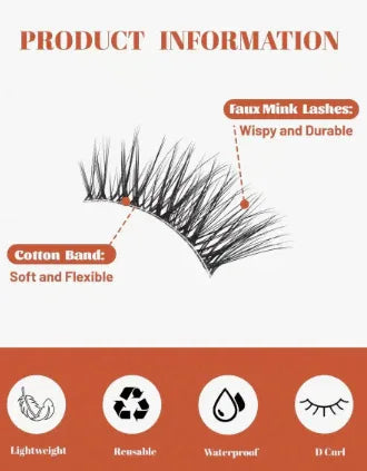 5 Pairs Wispy Cat Eye Natural Short False Eyelashes With Transparent Band, Faux Mink Lashes - - Pinky Cosmetics -- United Arab Emirates -- Pinky Cosmetics