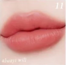 Close-up of lips wearing 4U2 You're Mine Powder Lipstick in the shade Always Will, showcasing a soft, natural finish