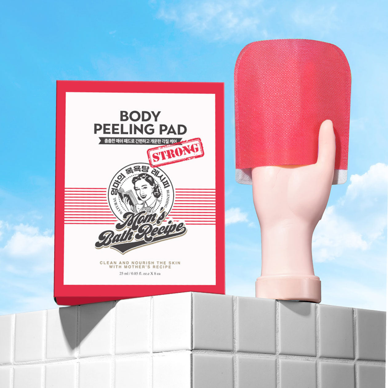 Strong Body Peeling Pad - Mom's Bath Recipe Intensive Exfoliation Mom's Bath Recipe Body Scrub  Pinky Cosmetics
