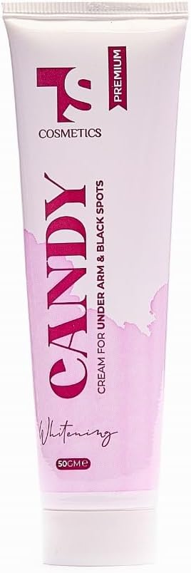 TS Cosmetics Candy Cream 50 g for whitening underarm and blackspots, featuring a sleek design with a pink gradient