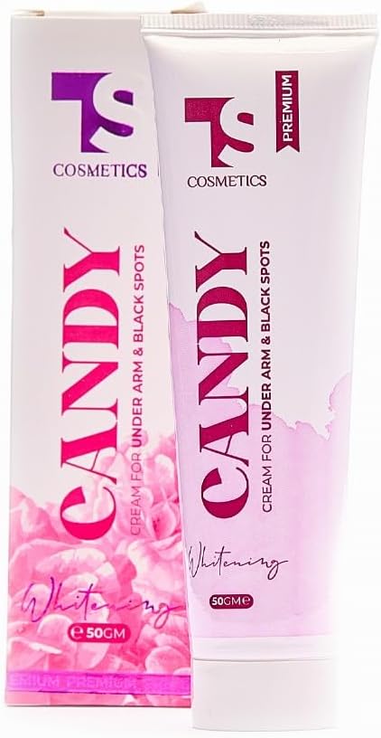 TS Cosmetics Candy Cream 50 g in a stylish tube for whitening underarm and black spots, perfect for skincare routine