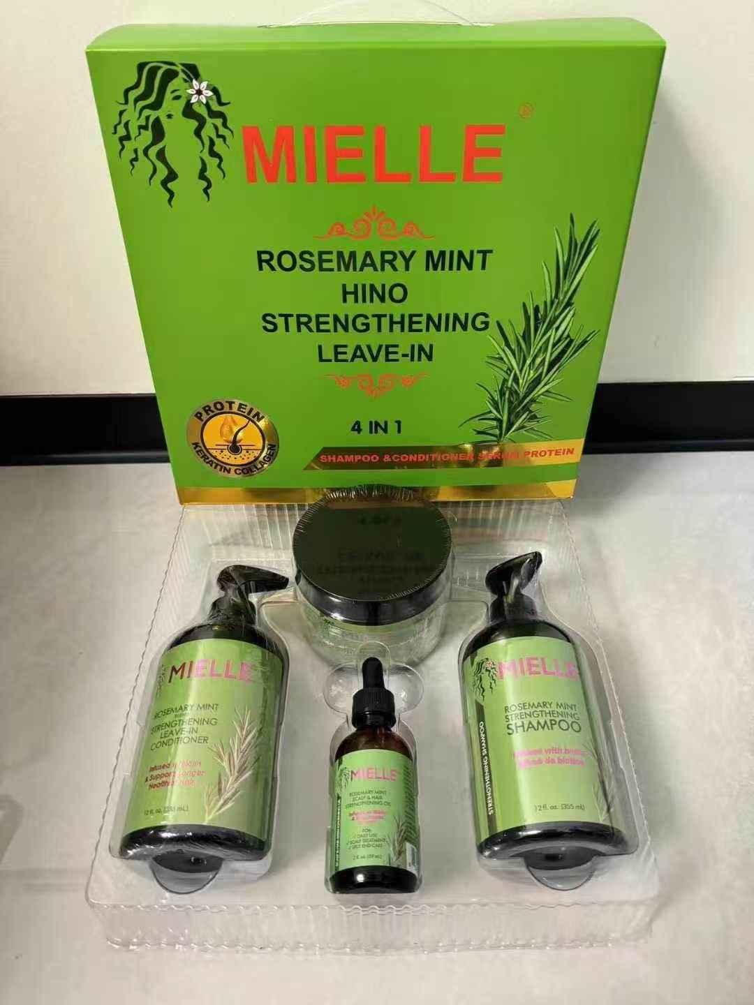 Mielle Rosemary Mint Hair Care Set – 4-in-1 Strengthening & Nourishing Formula - - Pinky Cosmetics -- United Arab Emirates -- Pinky Cosmetics