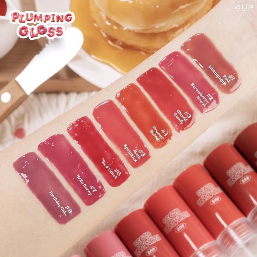 4 U 2 4U2 Plumping Gloss 3.5g. 02 Strawberry Frost - Pinky Cosmetics