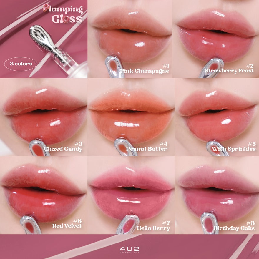 4 U 2 4U2 Plumping Gloss 3.5g. 02 Strawberry Frost - Pinky Cosmetics