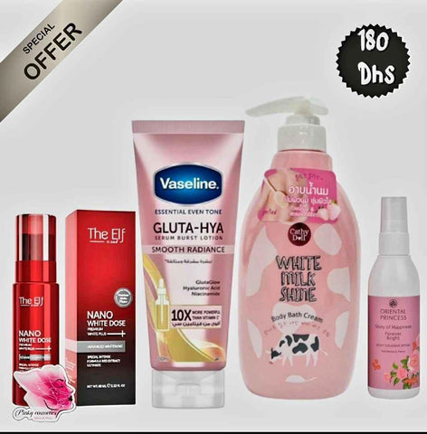 Body Brightening Set - Ultimate 4-Step Glow Kit - offer set - Pinky Cosmetics -- United Arab Emirates -- Pinky Cosmetics
