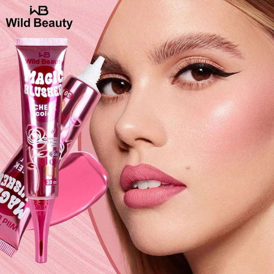Wild Beauty Magic blusher for face in a tube, features vibrant color changing liquid blush for waterproof long-lasting wear
