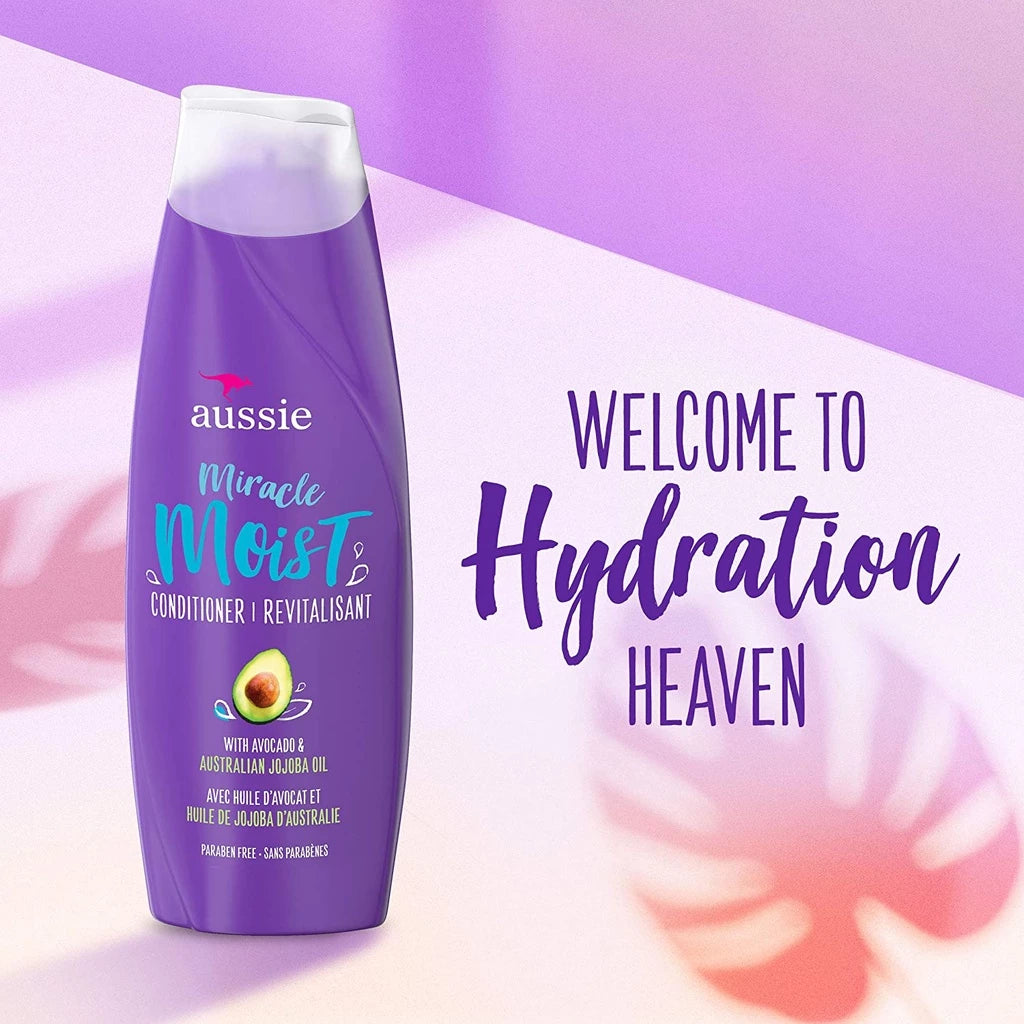 Aussie Miracle Curls Shampoo with Coconut & Jojoba Oil, For All Hair Types, Paraben Free, 26.2 fl oz - Pinky Cosmetics