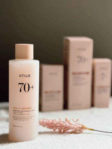 Anua 70+ Rice & Ceramide Glow Milky Toner - Hydrating Facial Toner - Anua -- United Arab Emirates -- Pinky Cosmetics